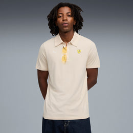 PUMA Men Solid Polo Neck Polyester White T-Shirt