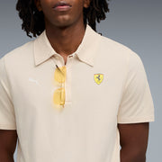 PUMA Men Solid Polo Neck Polyester White T-Shirt