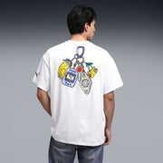 PUMA Men Printed Crew Neck Cotton Blend White T-Shirt