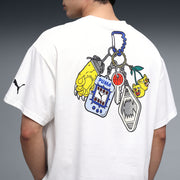 PUMA Men Printed Crew Neck Cotton Blend White T-Shirt