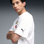 PUMA Men Printed Crew Neck Cotton Blend White T-Shirt
