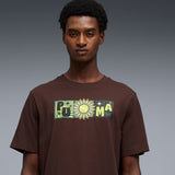 PUMA Men's Brown Sunset Drive Short Sleeve T-Shirt