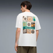 PUMA Men Printed Crew Neck Cotton Blend White T-Shirt