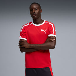 PUMA Men Colorblock Crew Neck Polyester Red T-Shirt