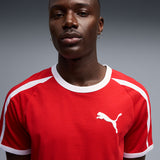 PUMA Men Colorblock Crew Neck Polyester Red T-Shirt