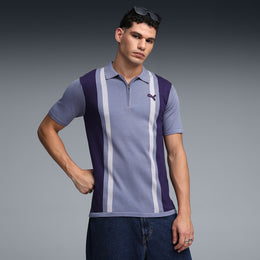 PUMA Men Colorblock Polo Neck Cotton Blend Multicolor T-Shirt