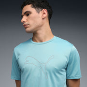 PUMA Men Solid Crew Neck Polyester Blue T-Shirt