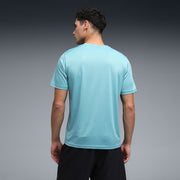 PUMA Men Solid Crew Neck Polyester Blue T-Shirt