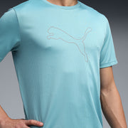 PUMA Men Solid Crew Neck Polyester Blue T-Shirt
