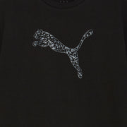 PUMA Women Printed Crew Neck Cotton Blend Black T-Shirt
