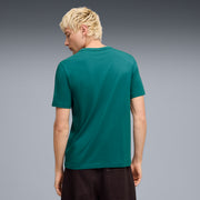 PUMA Men Typography Crew Neck Cotton Blend Green T-Shirt