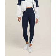 Wilson Women Legacy High Waist Colorblock Tights Navy White Sports Leggings Gym Yoga Activewear