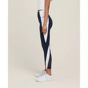 Wilson Women Legacy High Waist Colorblock Tights Navy White Sports Leggings Gym Yoga Activewear