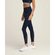 Wilson Women Legacy High Waist Tights Classic Navy Sports Leggings Gym Yoga Activewear