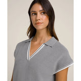 Wilson Women Swing Polo Striped V Neck Casual Knit Top