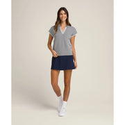 Wilson Women Swing Polo Striped V Neck Casual Knit Top