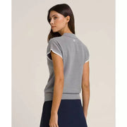 Wilson Women Swing Polo Striped V Neck Casual Knit Top
