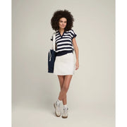 Wilson Women Swing Polo Striped V Neck Casual Knit Top