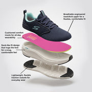 Skechers Go Run Elevate Women Textile Woven Design Lace-Ups Round Toe Sneakers