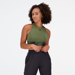 New Balance Olive Woman's Sports Bra-WB31175