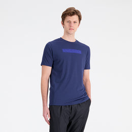 New Balance Navy Blue Man's Tshirt-MT33071