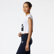 New Balance White Woman's Tshirt-WT21803