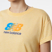 New Balance Yellow Woman's Tshirt-WT11191