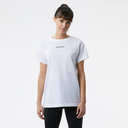 New Balance White Woman's Tshirt-WT11190