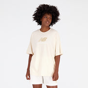 New Balance Cream Woman's Tshirt-WT31519
