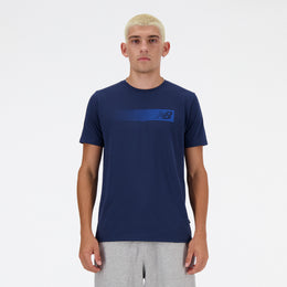 New Balance Navy Blue Man's Tshirt-MT41071