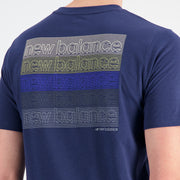 New Balance Navy Blue Man's Tshirt-MT33071