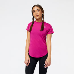 New Balance Pink Woman's Tshirt-WT23222