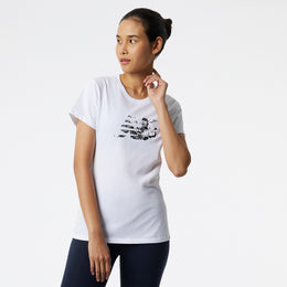 New Balance White Woman's Tshirt-WT21804