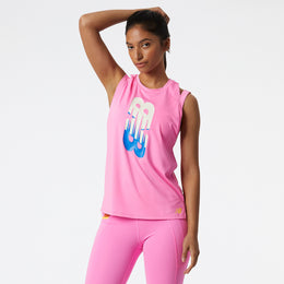 New Balance Pink Woman's Tshirt-WT21172
