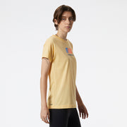 New Balance Yellow Woman's Tshirt-WT11191