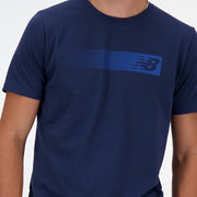 New Balance Navy Blue Man's Tshirt-MT41071