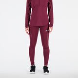 New Balance Burgundy Woman's Tights-WP21273