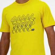 New Balance Yellow Man's Tshirt-MT41592