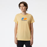 New Balance Yellow Woman's Tshirt-WT11191