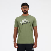 New Balance Olive Man's Tshirt-MT41071
