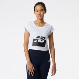 New Balance White Woman's Tshirt-WT21803