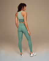 ON Women Green Cotton Blend Crew Neck Top