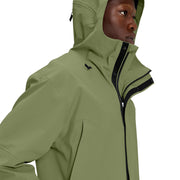 ON Men Green Polyester Blend Hooded Parka Coat Parka Coat