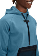 ON Men Blue Cotton Blend Hood Hoodie