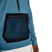 ON Men Blue Cotton Blend Hood Hoodie