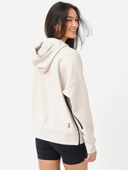 ON Women White Cotton Blend Hood Hoodie