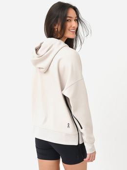 ON Women White Cotton Blend Hood Hoodie